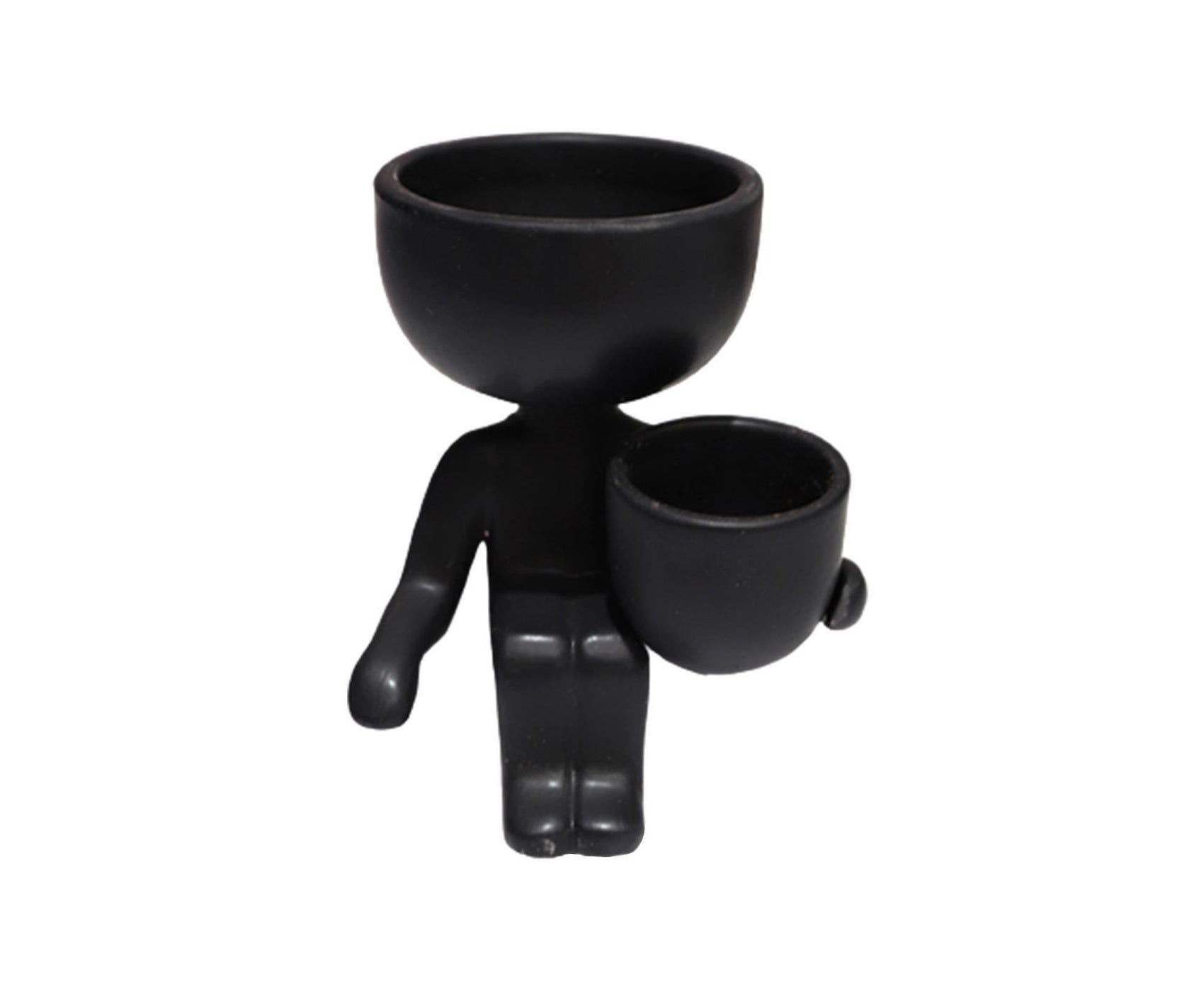 Glazed Flower Vase Simple Shatterproof Humanoid Design Flower Container Gardening Tools- 4