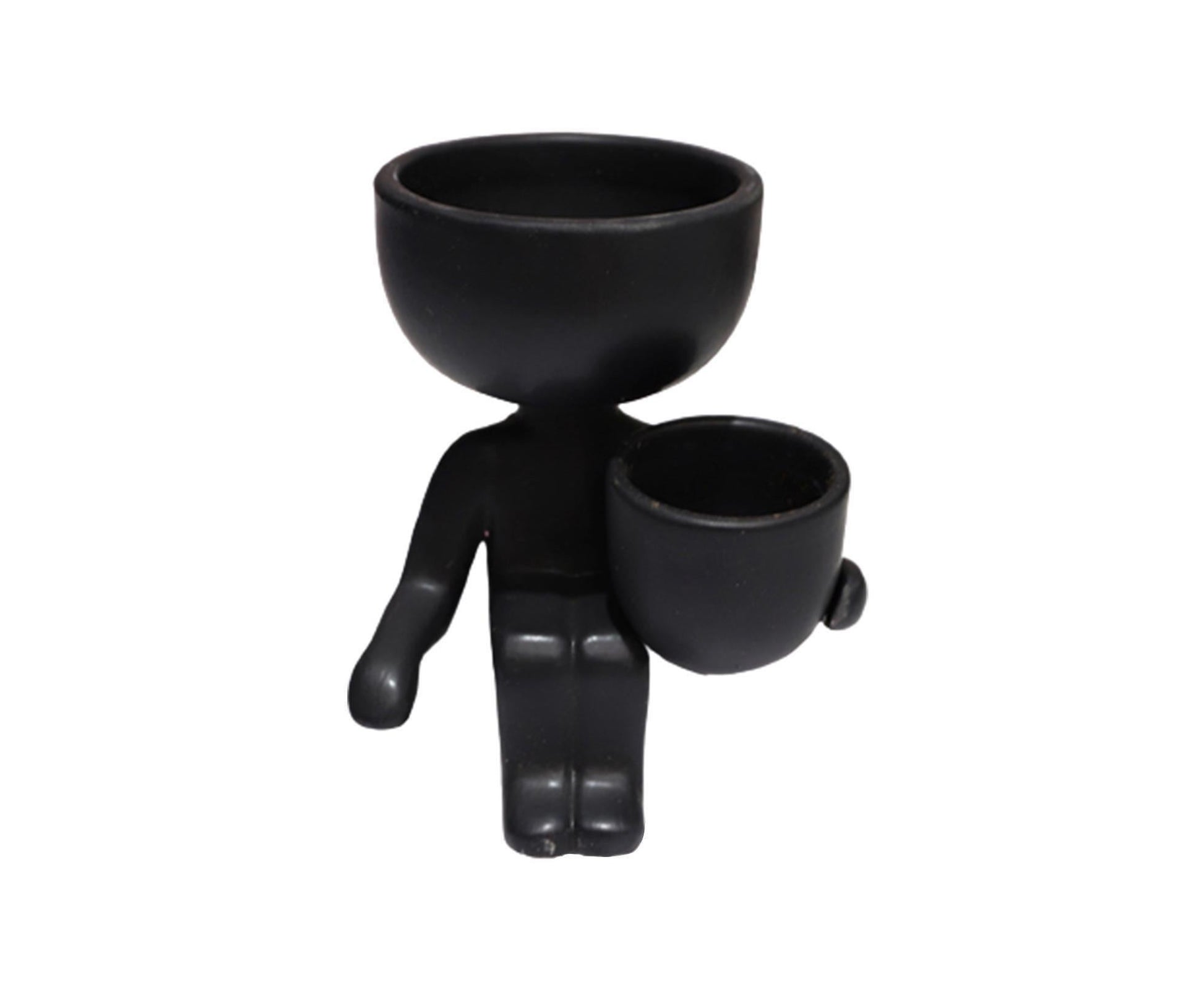 Glazed Flower Vase Simple Shatterproof Humanoid Design Flower Container Gardening Tools- 4