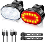 IPX4 Waterproof USB Rechargeable Bike Light Set - Front & Rear for Road Bike