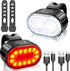 Powerful LED Bike Light Set - IPX5 Waterproof, USB Rechargeable, Front & Rear
