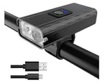 800 Lumens Rechargeable Front Bike Light - Black, 4-Hour Runtime