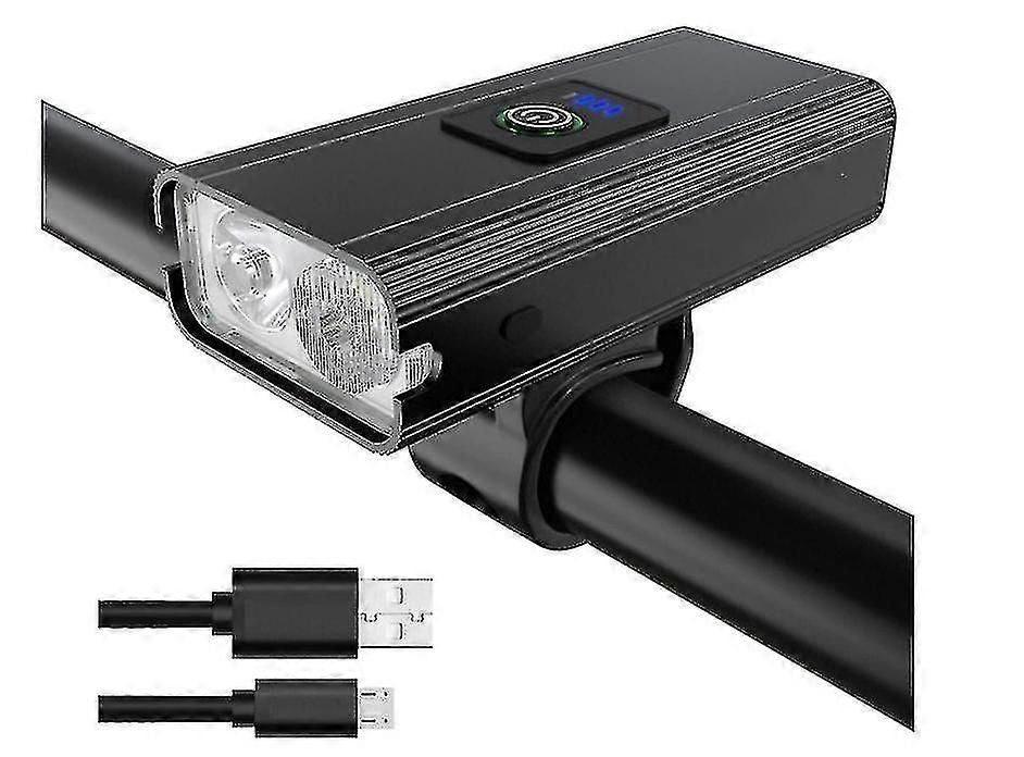 800 Lumens Rechargeable Front Bike Light - Black, 4-Hour Runtime