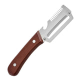 2-in-1 Stainless Steel Vegetable Peeler with Wooden Handle - Fruit/Potato Peeler & Bottle Opener