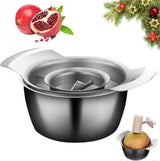 Pomegranate Peeler & Seeder Tool - Stainless Steel, with Bowl and Wooden Hammer