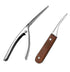 2pcs Stainless Steel Shrimp Cleaner & Deveiner - Wooden Handle, for Shrimp/Crayfish/Lobster