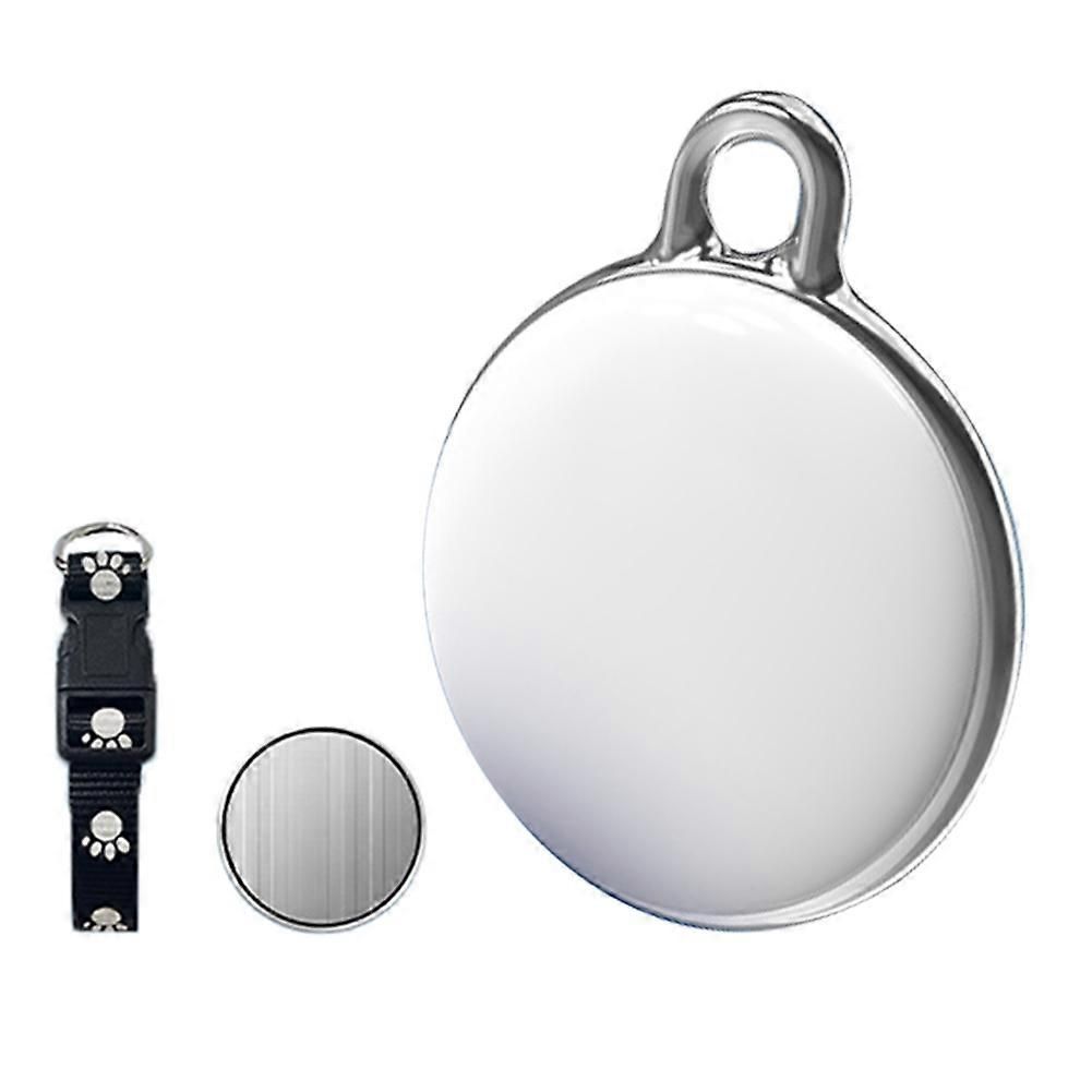 Dog Tracker with Collar - White Circular, No Monthly Fee, for iOS/Android