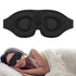 2pcs 3D Silk Sleep Mask - Black, Adjustable, Memory Foam