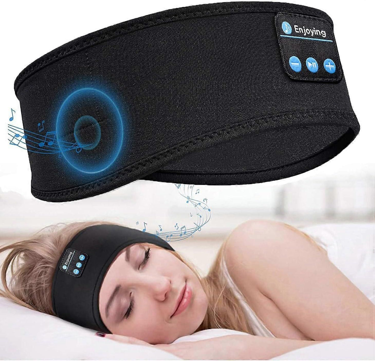 Bluetooth 5.0 Sleep Mask - Wireless Headphones, Blackout, Soft Fabric