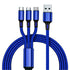 3-in-1 Multi USB Charger Cable for Micro USB Type C and Apple Devices