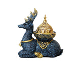 Marble Reindeer Incense Holder-Dark Blue