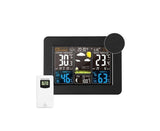 Wireless Weather Station Alarm Clock Thermometer Calendar with Outdoor Sensor - Black