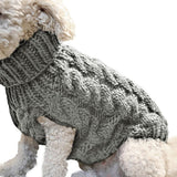 Pet Dog Sweater Pet Turtleneck Knitting Sweater Winter Warmer Clothes Pet Pullover Knitwear - Gray