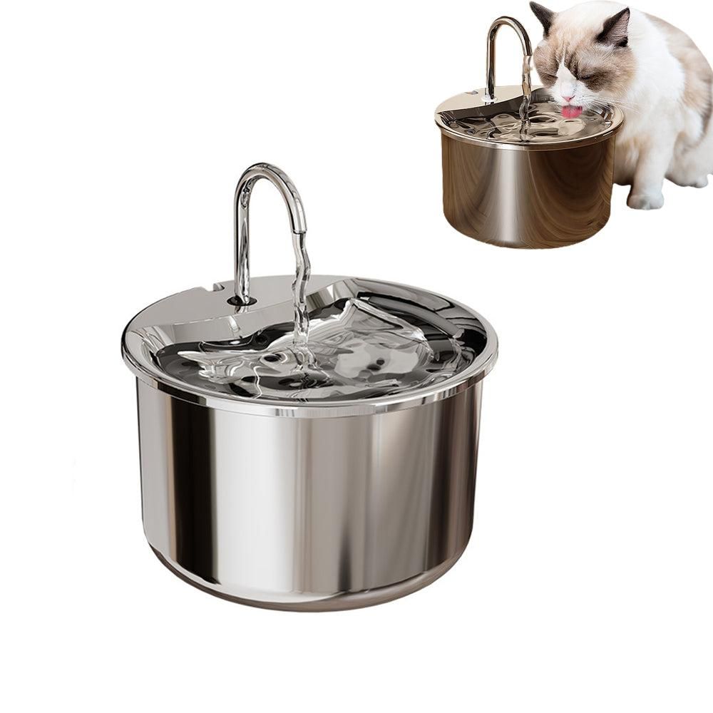 FT444 1.8L Electric Pet Water Dispenser Automatic Stainless Steel Cat Dog Fountain