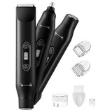 3-in-1 Electric Shaver & Nose Hair Trimmer for Face & Body Black