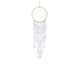 Round Handmade Wall Hanging Wind Chime Dream Catcher with Tassel Home Decor-White