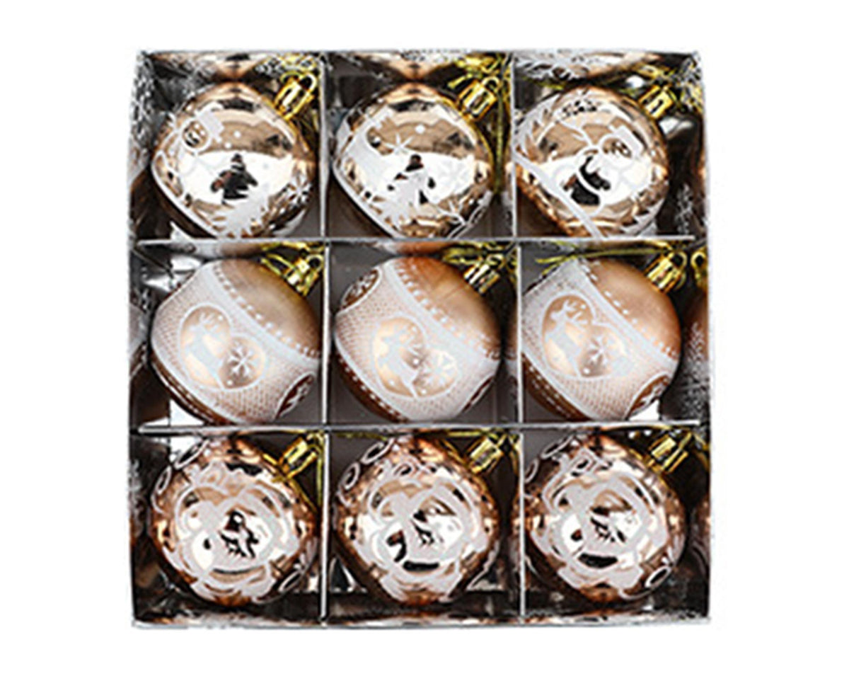 Shiny Xmas Tree Balls-Champaign Gold