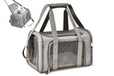 Portable Travel Bag Soft Crate Cage Cat Bag Animal Carriers for Pets -Grey