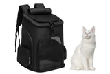 Expandable Large Cat Backpack Carrier for Small Pets - Black
