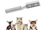 Two Sided Pet Grooming Comb with Razor for Dog Cat Fur Trimming and Thinning