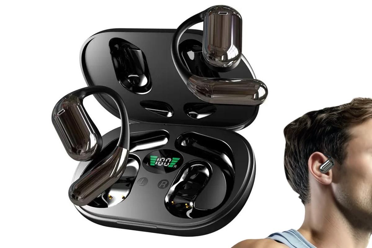 Real-Time AI Translation Earbuds Wireless Headphones for Travel Meetings Learning - Black