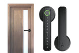 5 in 1 Smart Door Lock Fingerprint Door Knob with IC Cards and Backup Keys - Black
