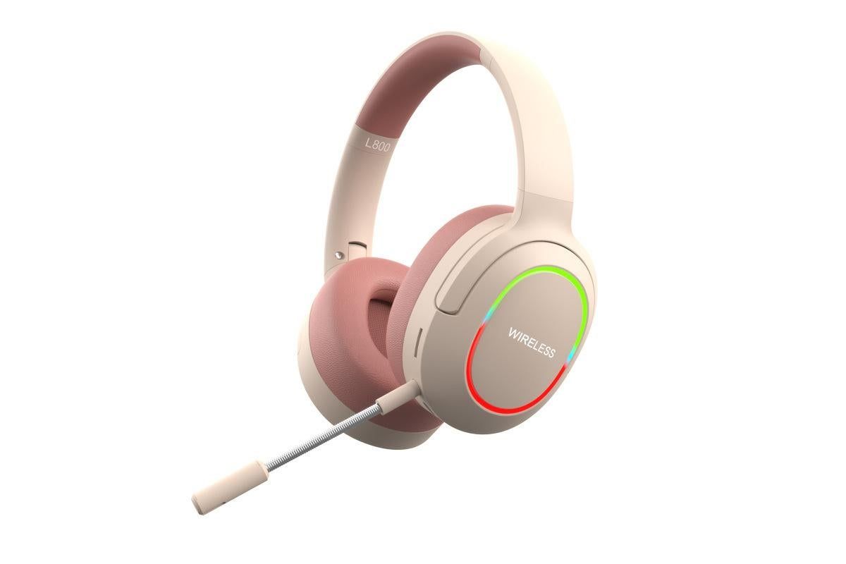 Wireless Gaming Headset Headphone with Microphone Volume - Pink