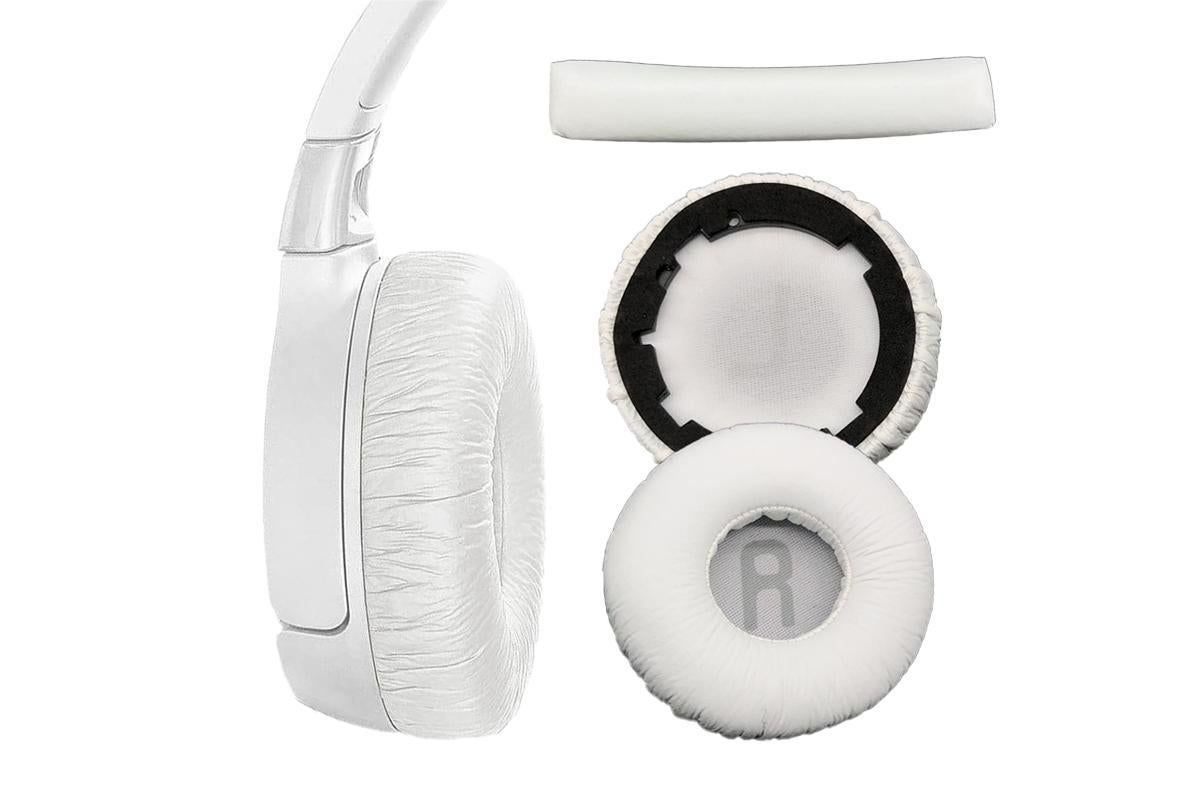 Ear Pads Cushion Cover Replacement Headband Replaceable Foam Headphone Cover for JBL Tune600BT T660NC T670NC Wireless Headphone Ear Pads Headphone Ear Pad Repair Parts -White