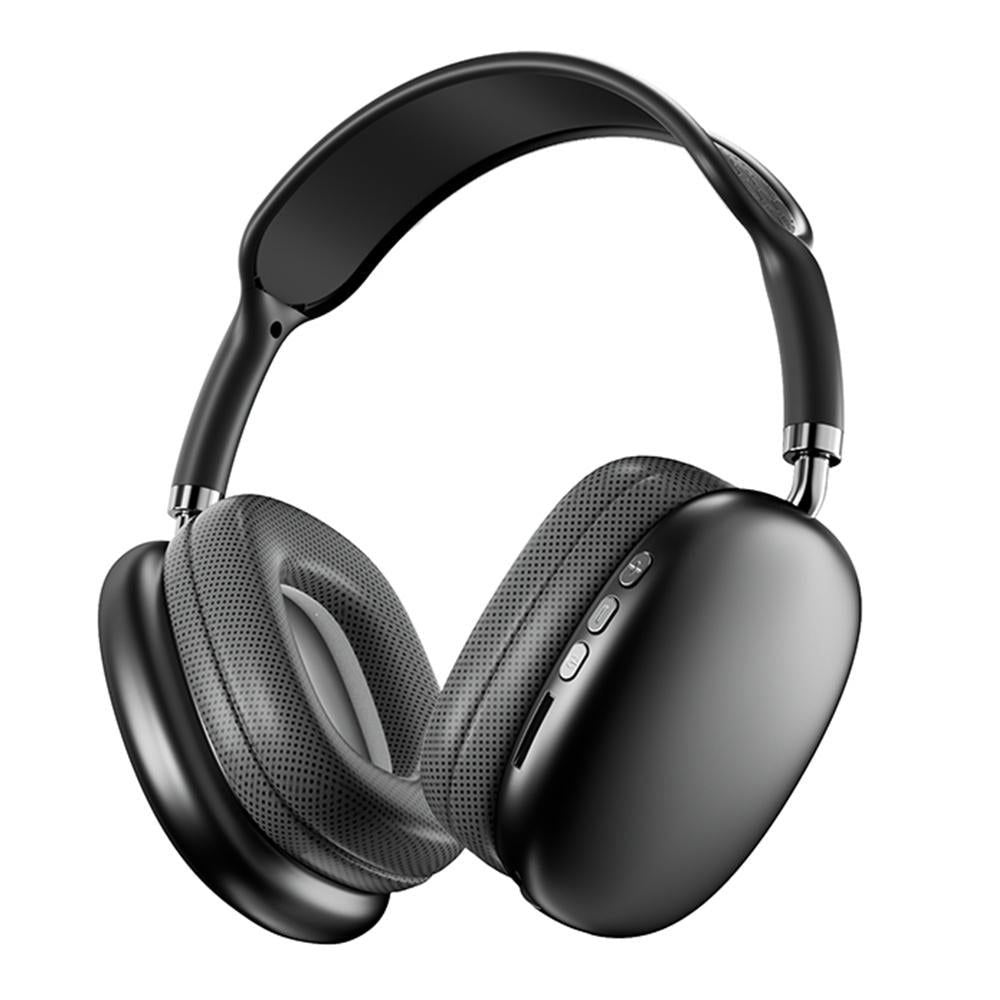 Wireless Bluetooth Over-Ear Headphones TWS Adjustable Earphones Headset Foldable Lightweight Headset for Home Office - Black