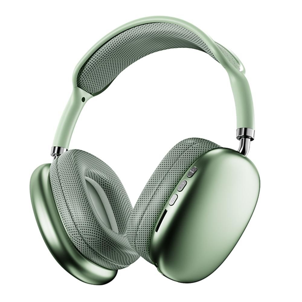 Wireless Bluetooth Over-Ear Headphones TWS Adjustable Earphones Headset Foldable Lightweight Headset for Home Office - Green