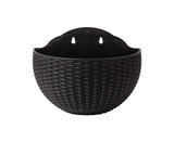 Flower Pot Exquisite Wall-mounted Plastic Wall Hanging Basket Flowerpot for Garden-Black