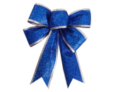 Fabric Xmas Bowknot-Blue