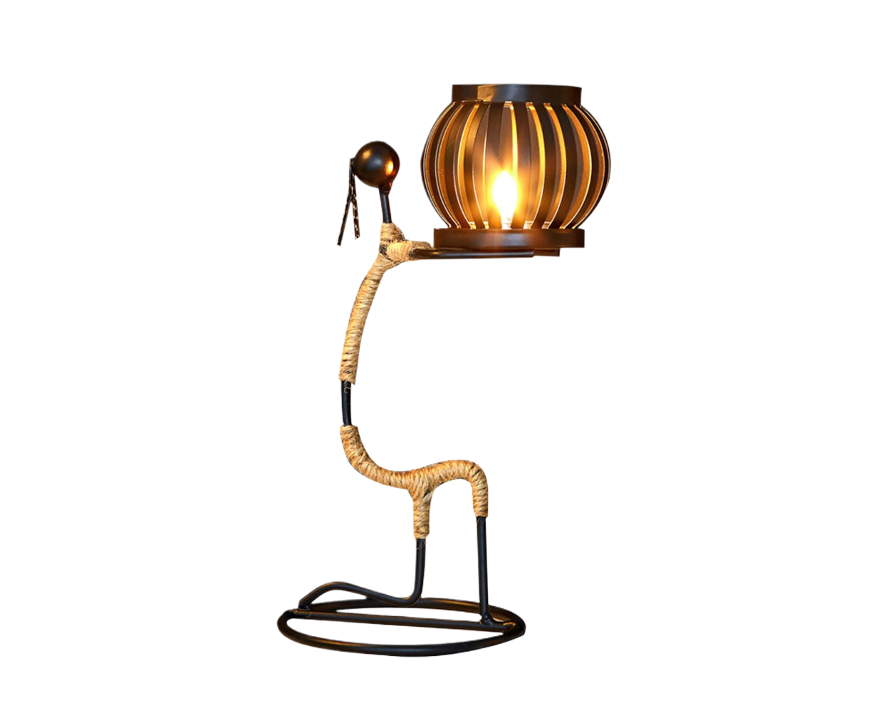 Nordic Candlestick Abstract Iron Men Candle Holder Home Bar Restaurant Decor- G