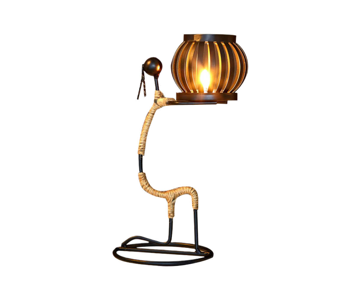 Nordic Candlestick Abstract Iron Men Candle Holder Home Bar Restaurant Decor- G
