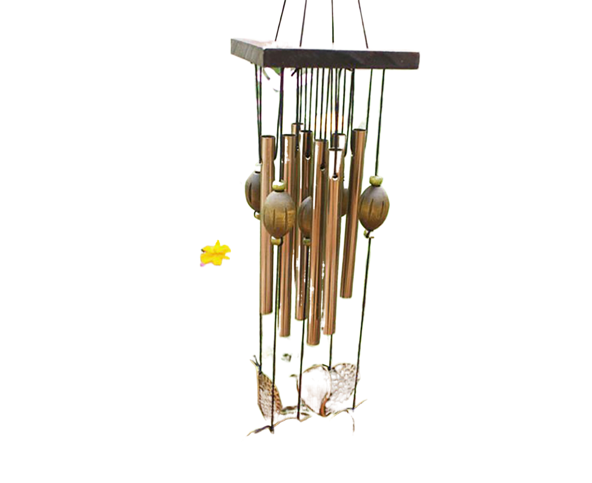Anti-corrosion Wind Chime with Heart Pendant Metal Patio Porch Windchimes Bell for Home