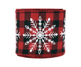 Imitation Flax Xmas Ribbon-Red Black 6cm