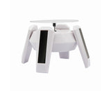 360-Degree Rotating Solar Display Stand Turntable Phone Holder with LED Light-White