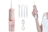 Cordless Portable Electric Water Flosser Teeth Cleaner Floss Irrigator With 4 Jet Tips - Pink