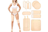 9Pcs Castor Oil Pack Kit Compress Reusable Wrap Belt Inflammation Toxin Remover Set -Nude