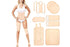 9Pcs Castor Oil Pack Kit Compress Reusable Wrap Belt Inflammation Toxin Remover Set -Nude