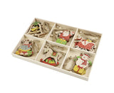 Hanging Wooden Elk Snow Christmas Pendants Ornament Xmas Tree Party Decoration-A