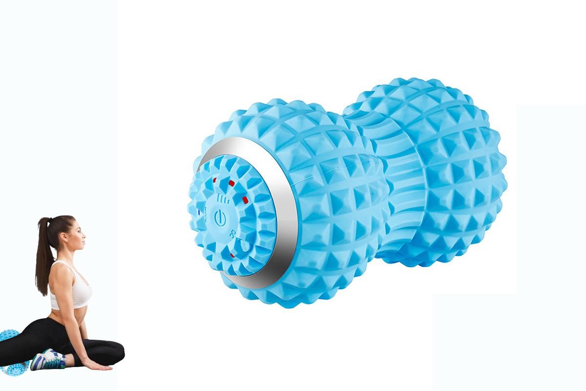 Vibrating Roller Massager Electric Massage Ball Back Foot Muscle Pain Relief -Light Blue