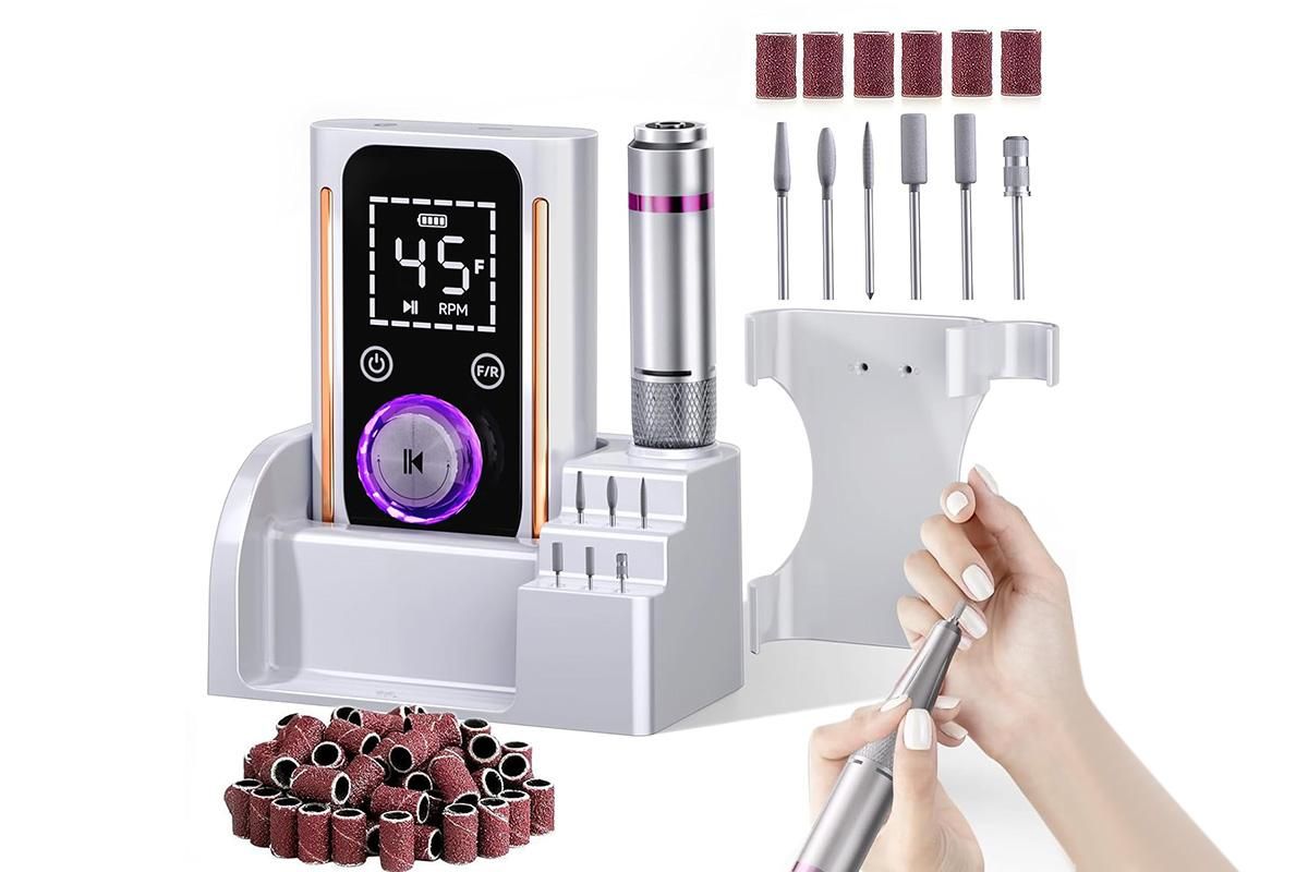 Electric Nail Drill File Portable Rechargeable 45000RPM Nail Drill Electric File for Salon Home
