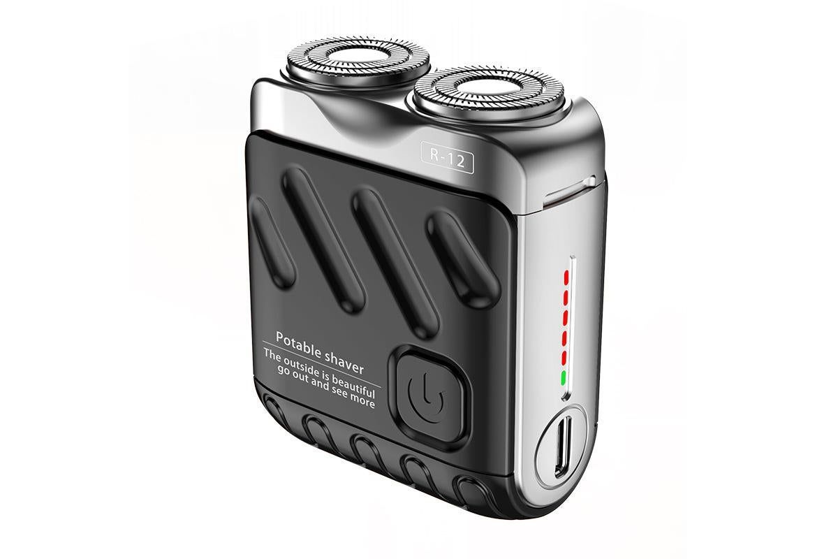 Mini Portable Electric Shaver for Men Wet Dry Waterproof Rechargeable Long Battery Life - Black
