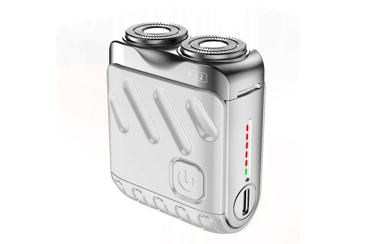 Mini Portable Electric Shaver for Men Wet Dry Waterproof Rechargeable Long Battery Life - White