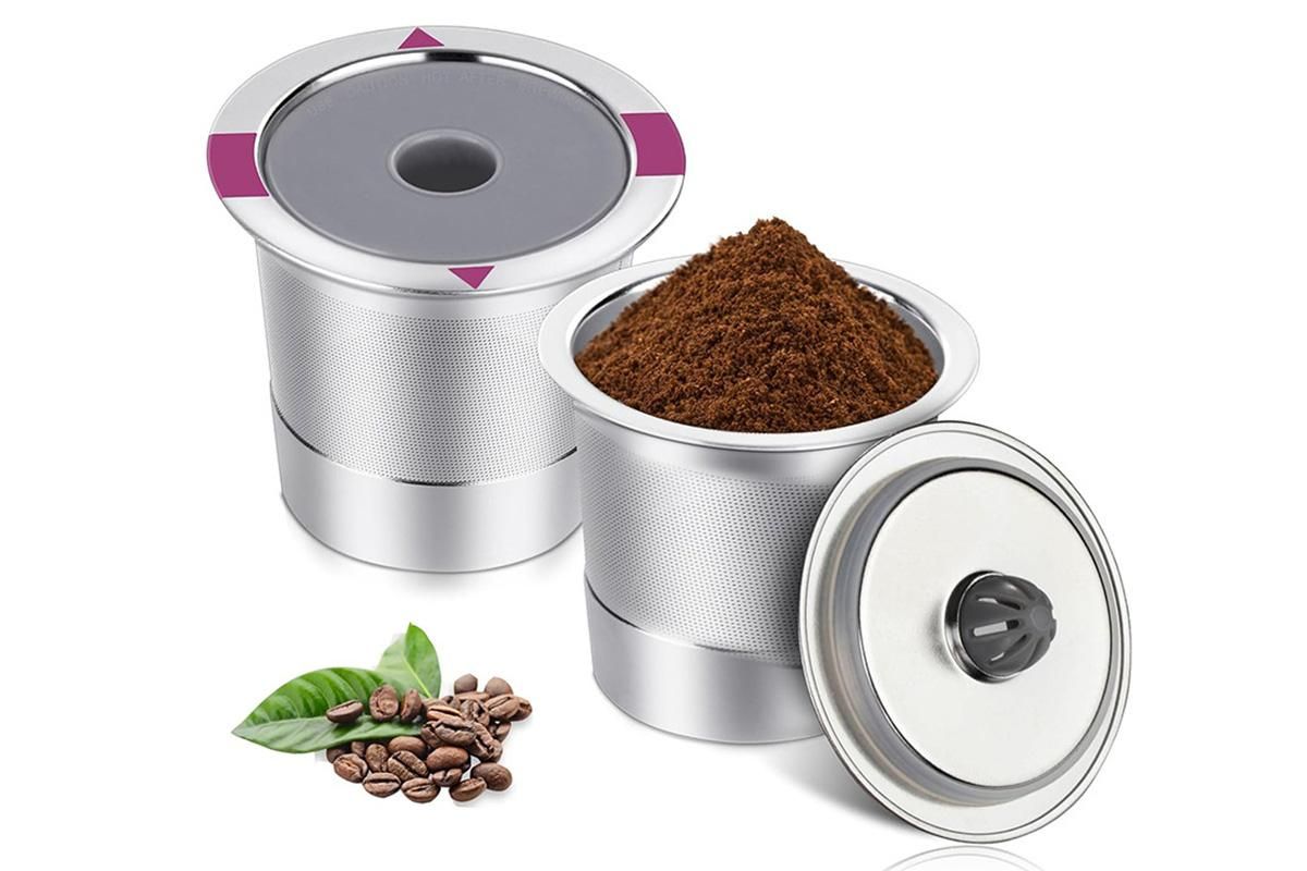 2 PCS Stainless Steel Coffee Filter Pods Compatible With Keurig 1.0 2.0 Reusable K Cups
