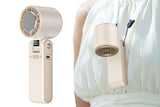 Handheld Portable Fan with Ice Cooler 100-Speed Rechargeable Handheld Fan - Beige