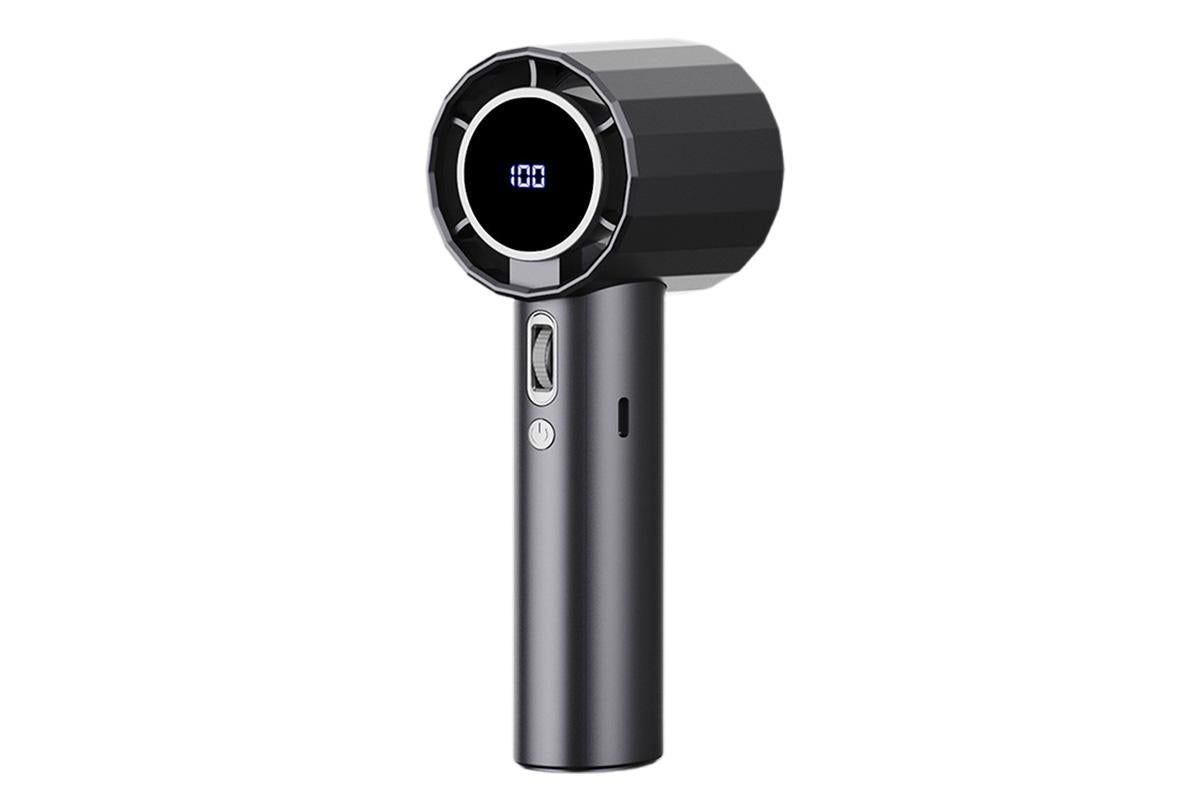 Portable Handheld Turbo Fan Windy Speed Adjustable Mini Personal Battery Operated Fan -Grey