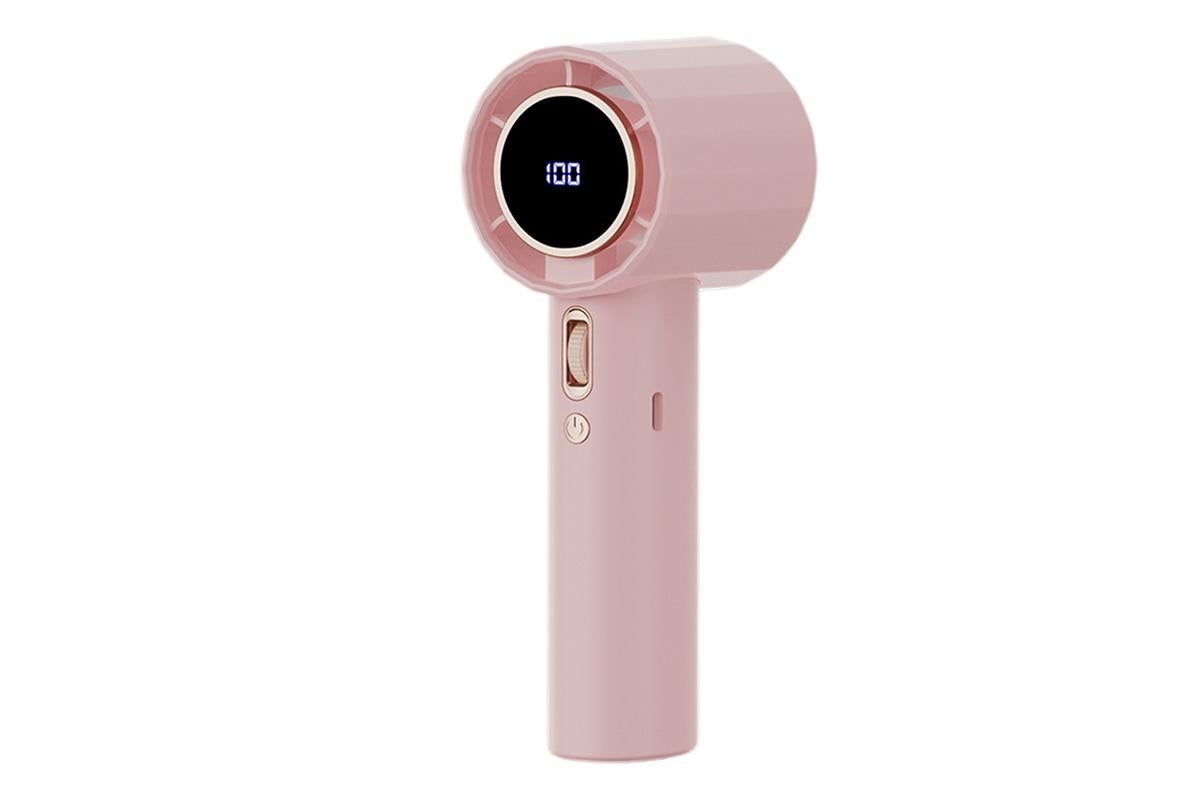 Portable Handheld Turbo Fan Windy Speed Adjustable Mini Personal Battery Operated Fan -Pink