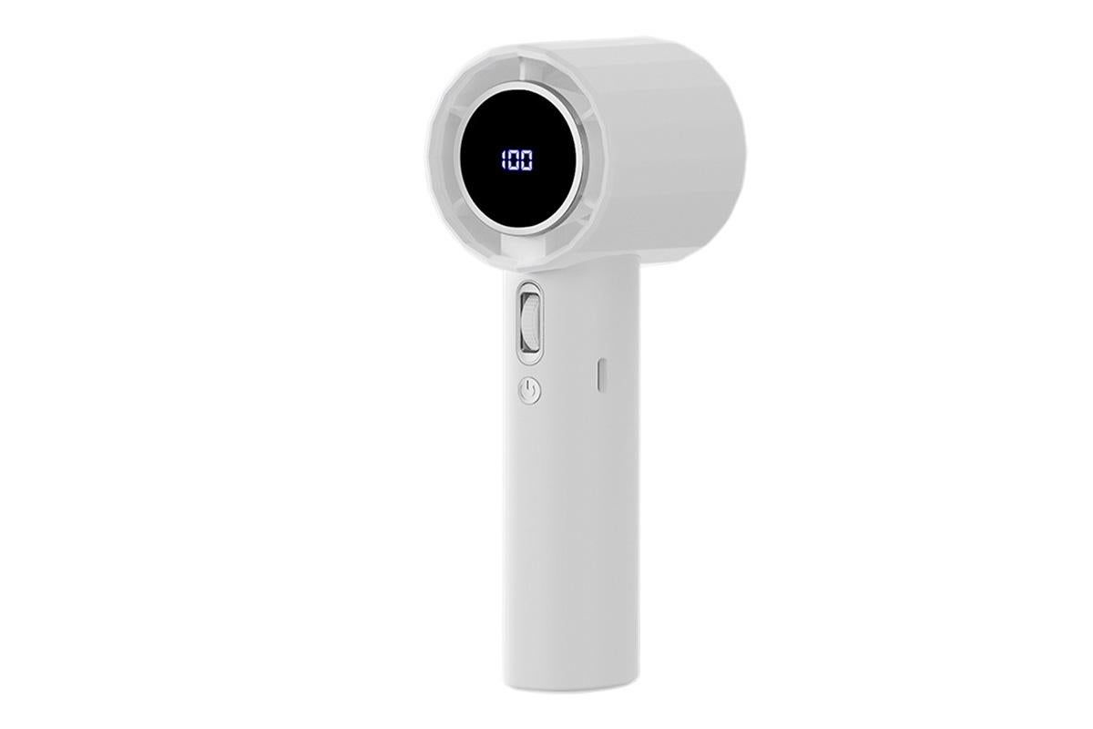 Portable Handheld Turbo Fan Windy Speed Adjustable Mini Personal Battery Operated Fan -White