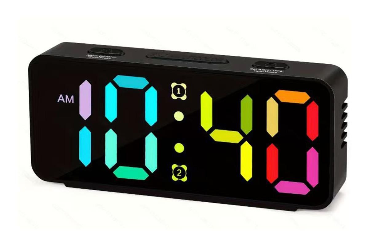 Small Digital Alarm Clock with 5 Dimmers and 5 Alarm Volumes for Bedrooms - Black